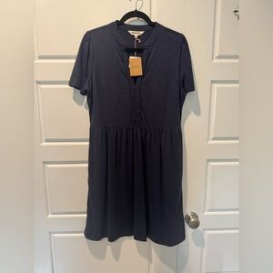 NWT Boden Naomi Short Sleeve Dress Navy Cotton Modal Blend Size 10R